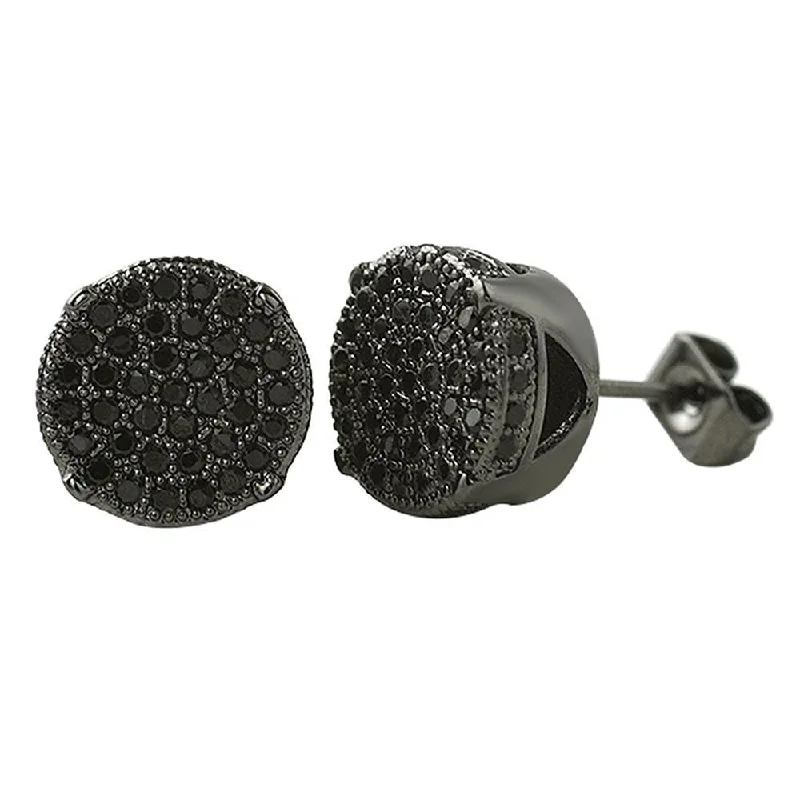 Earrings Flash Advice-Solitaire Micro Pave Black CZ Earrings