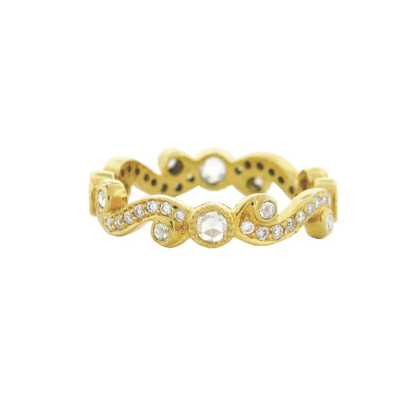 Delicate Rings For Ethereal Touch-Scroll White Diamond Band