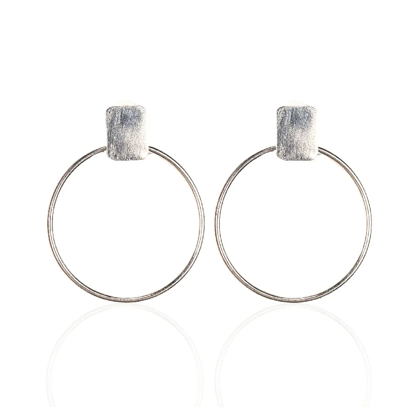 Renewed Earrings-Hannah Hoops - Silver