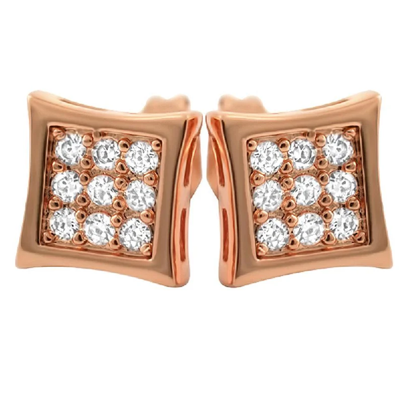 Earrings Wear Guide-Kite Small Rose Gold CZ Micro Pave Earrings