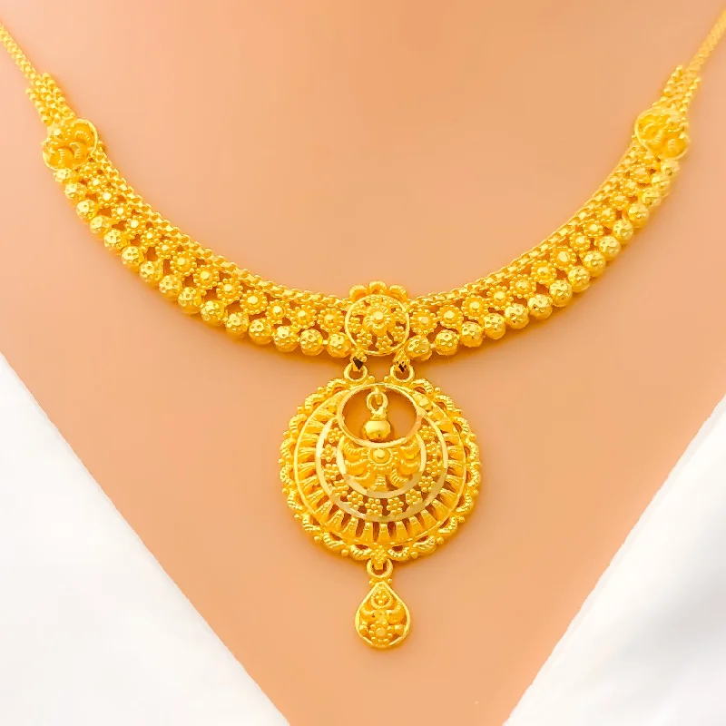 Necklaces Bulk Tips-Classic Charming 22k Gold Necklace Set