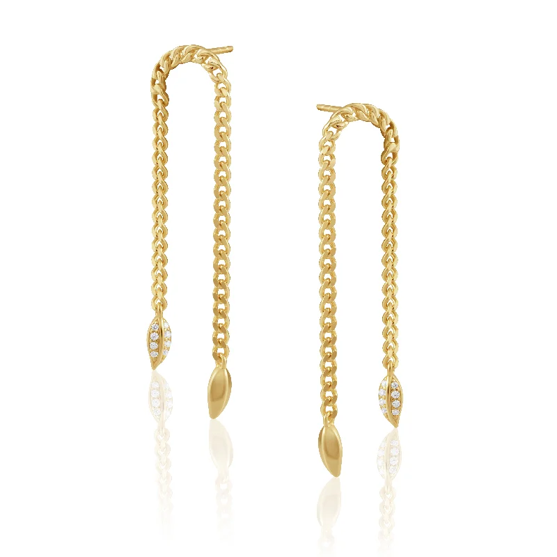 Earrings With Raw Gems-Charlotte Chain Drop Earring