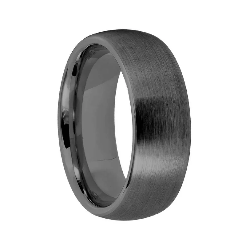 Best Hushed Rings-Gunmetal Gray Tungsten Men's Wedding Band