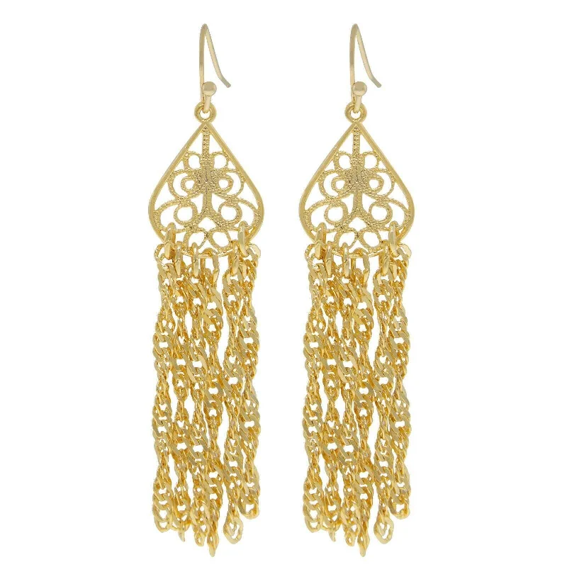 Earrings Look Chart-1928 Jewelry Teardrop Filigree Drop Tassel Earrings