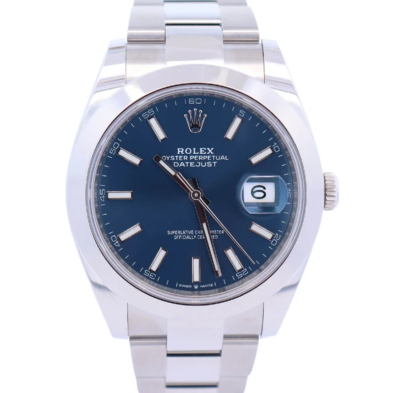 Watches For Time Newbies-Watches For New Users-Rolex Datejust 41mm Blue Dial Watch Ref# 126300