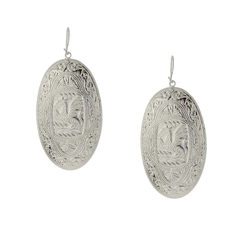 Eco Craft Earrings-1928 Jewelry Magellan The Dragon Oval Drop Earrings