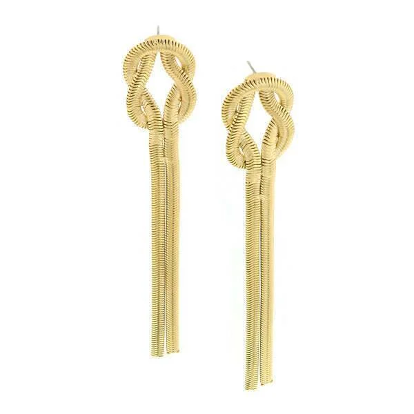 Extra Sharp Earrings-2028 Jewelry Gold Chain Tassel Linear Earrings