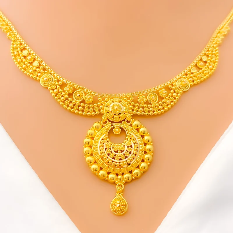 Necklaces Glint Reviews-Lovely Laced 22k Gold Necklace Set