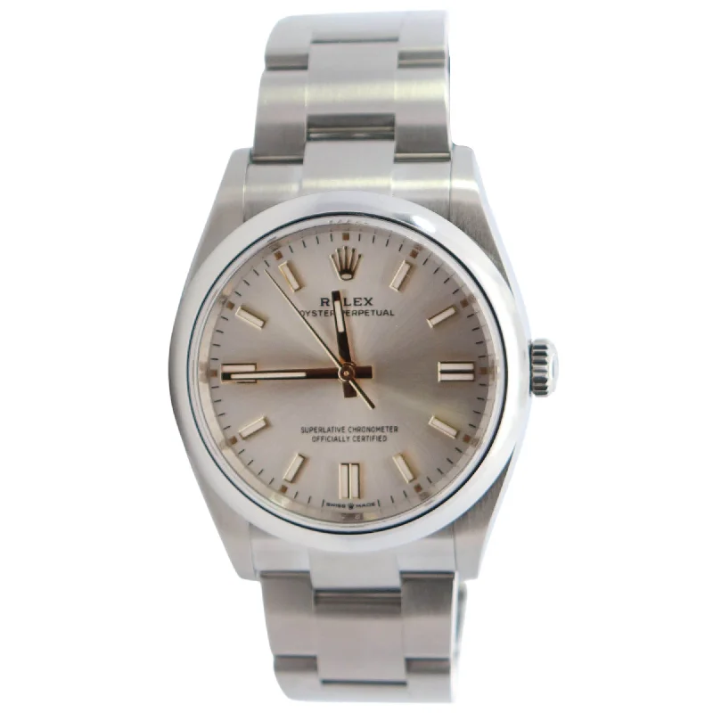 Watches For Crowd Vibes-Watches For Public Events-Rolex Oyster Perpetual 36mm Silver Dial Watch Ref# 126000