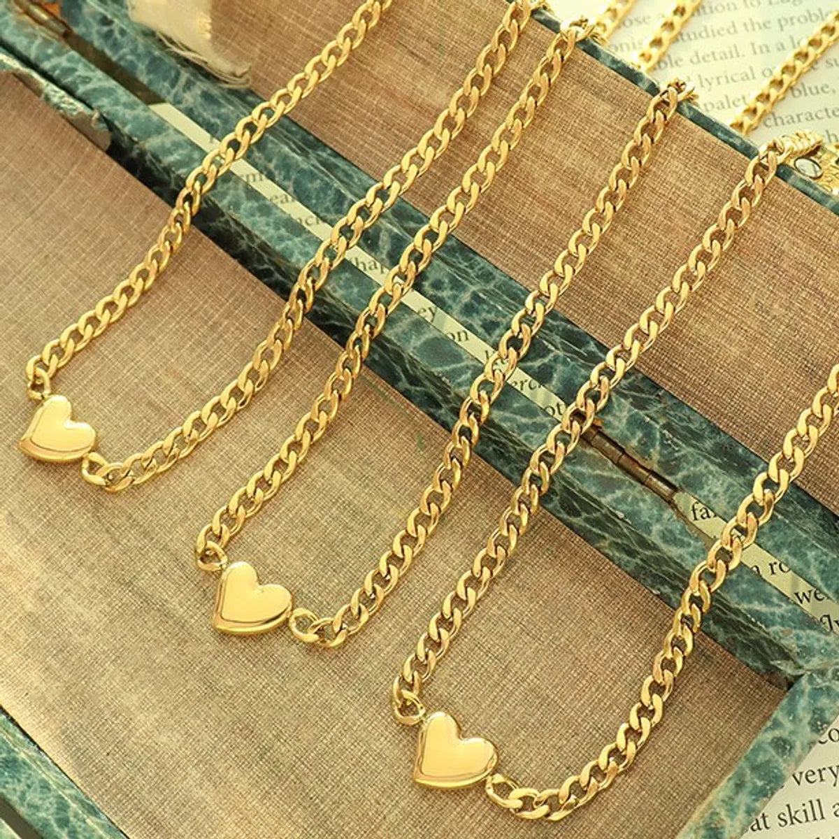 Necklaces Feel Tips-Wholesale Hip-hop Simple Style Heart Shape Titanium Steel 18k Gold Plated Pendant Necklace