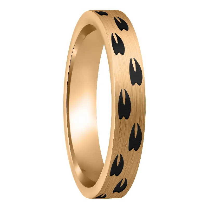 Rings Resilience Score-Elk Tracks Brushed Rose Gold Tungsten Women's Wedding Band