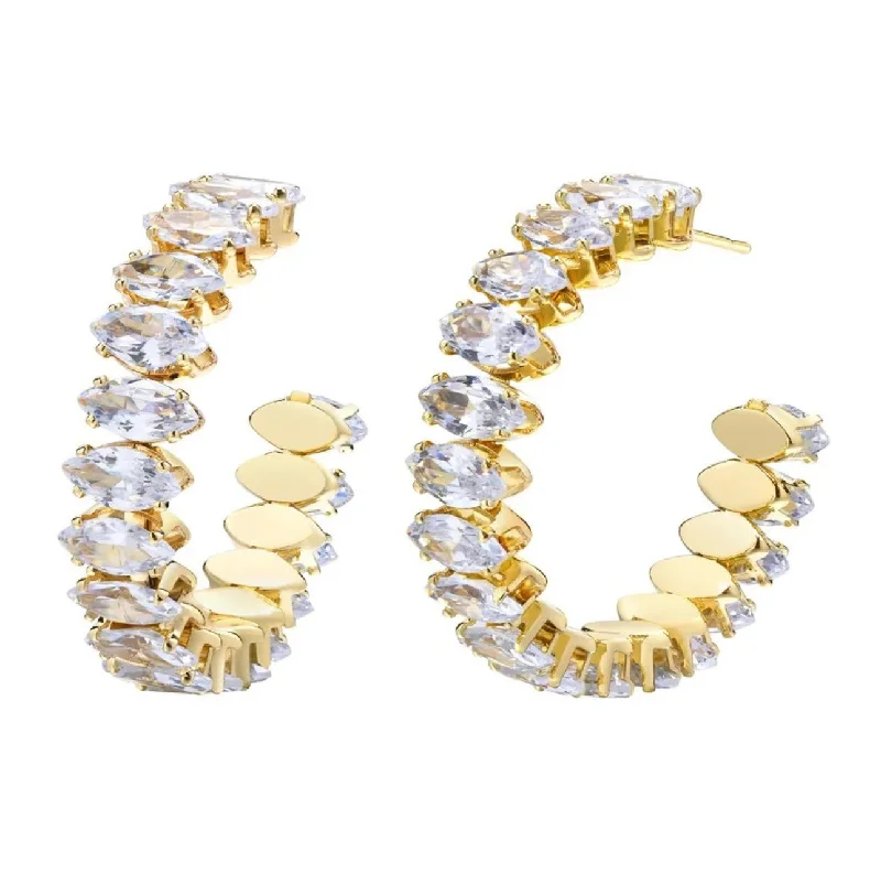 Natural Earrings Picks-Makayla CZ Hoop