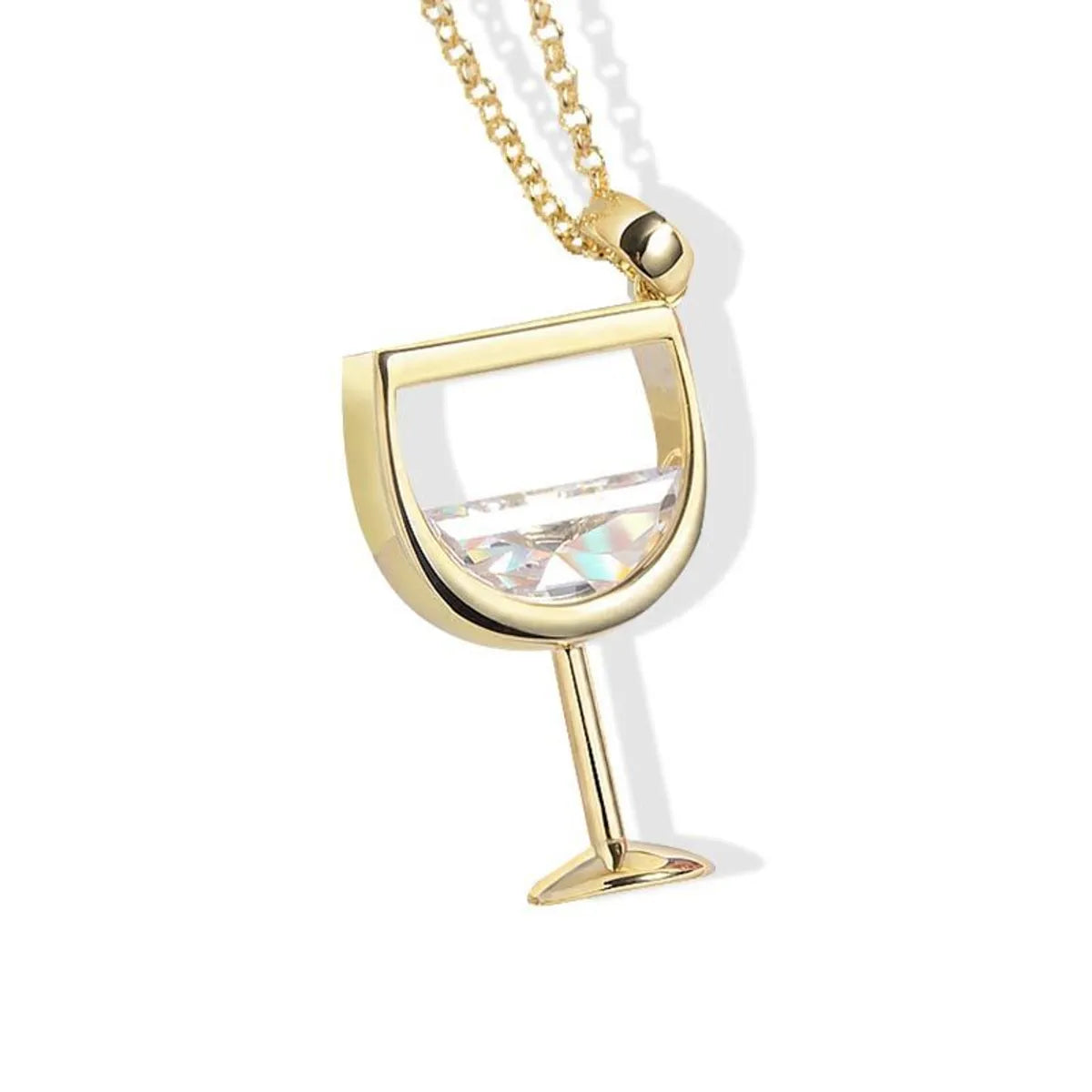 Gold Wine Glass Necklace