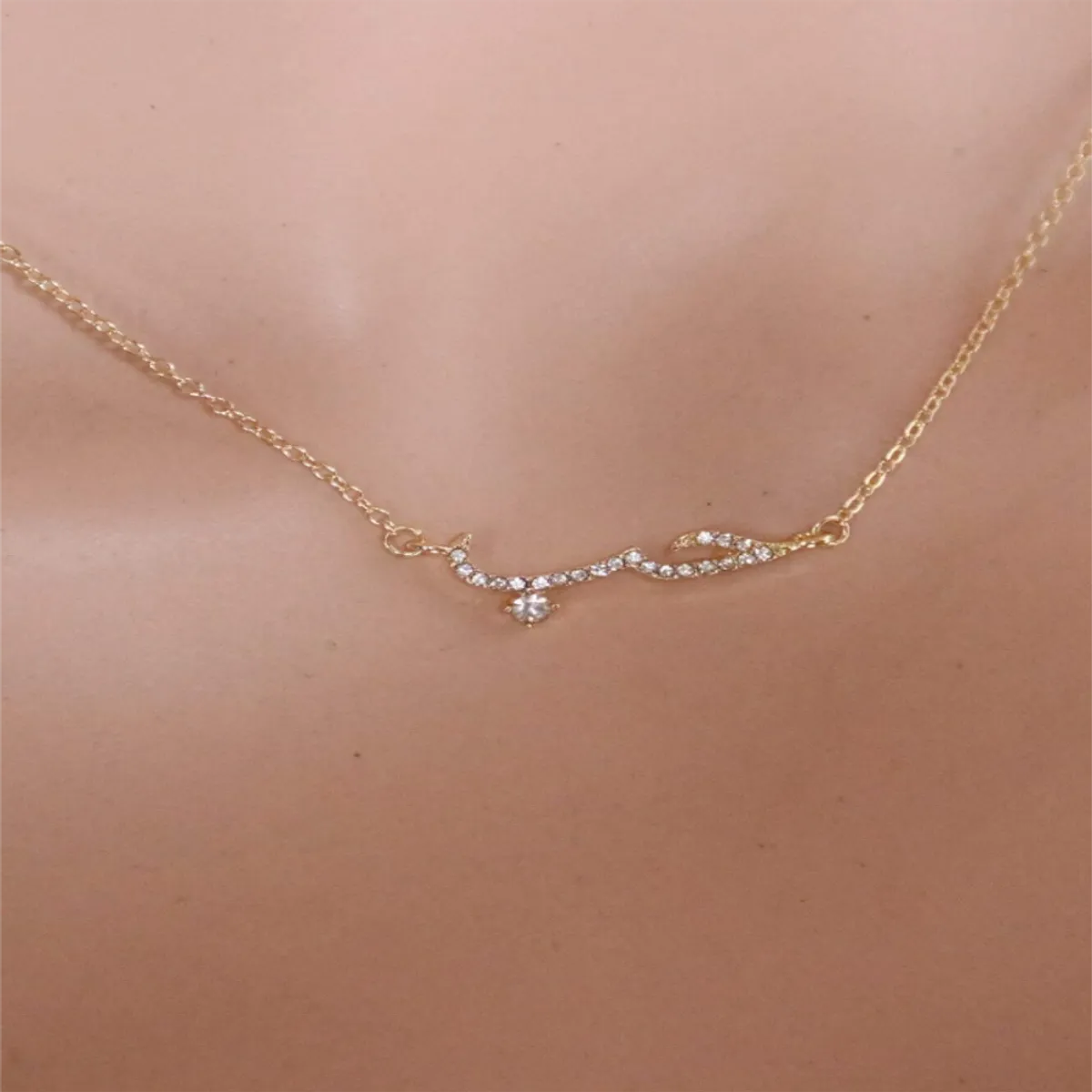 Mute Necklaces For Ease-Simple Style Geometric Copper Plating Zircon 18k Gold Plated Choker