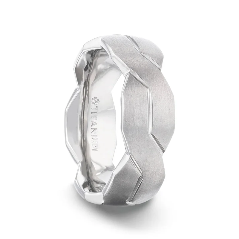 Rings Fit Variety-Infinity Symbol Titanium Men's Wedding Band