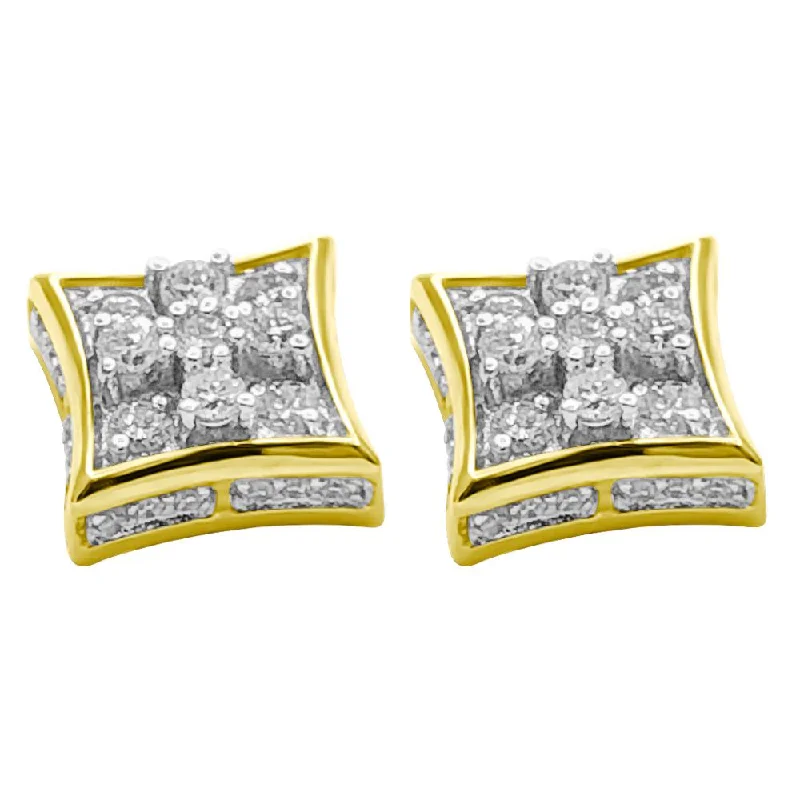 Earrings For Chill Outfits-Cross Kite Diamond Earrings .35cttw 10K Yellow Gold