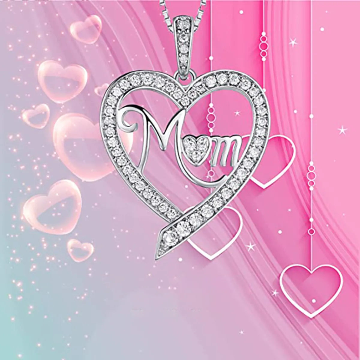 Low Craft Necklaces-Ig Style Sweet Letter Heart Shape Copper Inlay Zircon Pendant Necklace