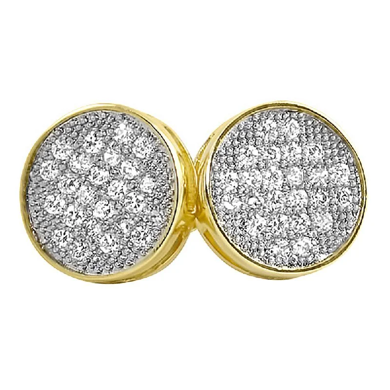 Best Clean Earrings-Gold Circle CZ Micro Pave Iced Out Earrings