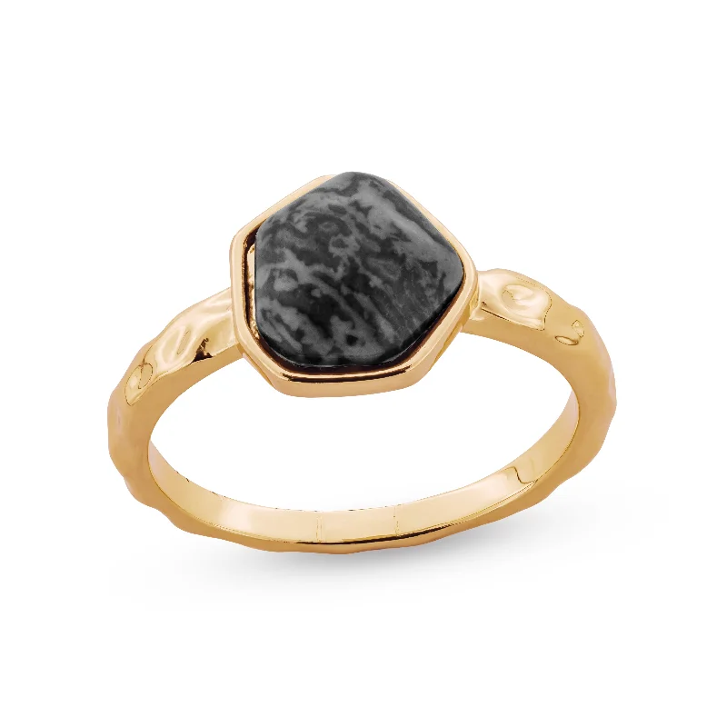 Faint Shine Rings-Azalea Textured Stone Ring