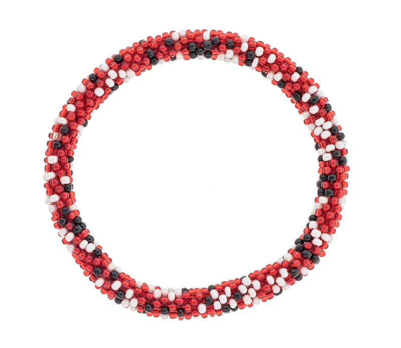 Bracelets For Tailored Looks-Game Day Roll-On® Bracelet <br> Red, Black, & White Speckled