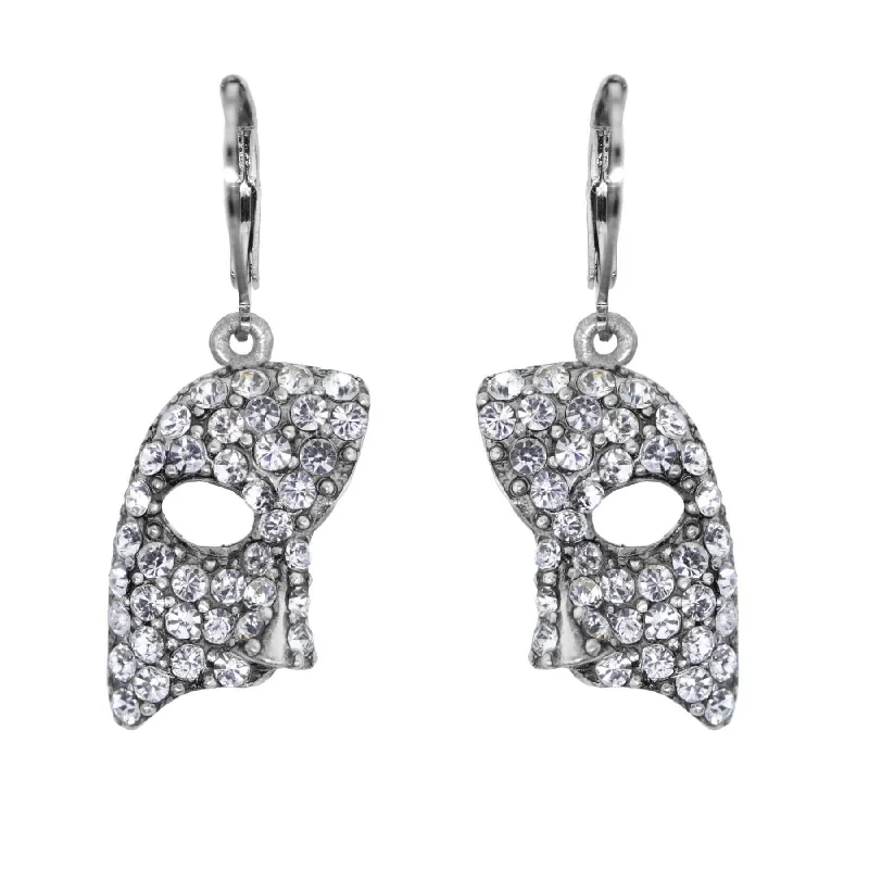 Earrings For Life Stages-1928 Jewelry Crystal Masquerade Mask Drop Earrings