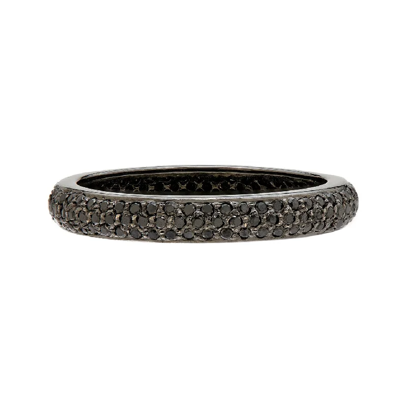 Rings For Pinky Placement-Tire Black Diamond Band