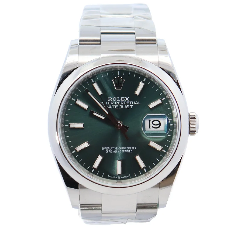 Watches For Dry Spark-Watches For Dry Climates-Rolex Datejust 36mm Green Dial Watch Ref# 126200