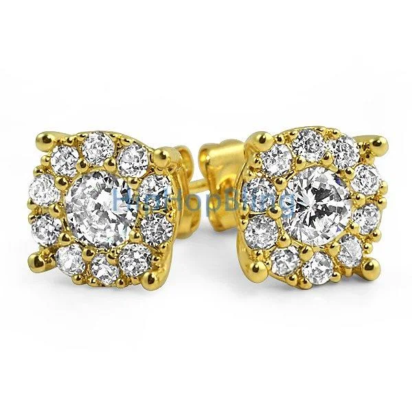 Earrings For Thick Days-Solitaire Cluster CZ Bling Bling Earrings