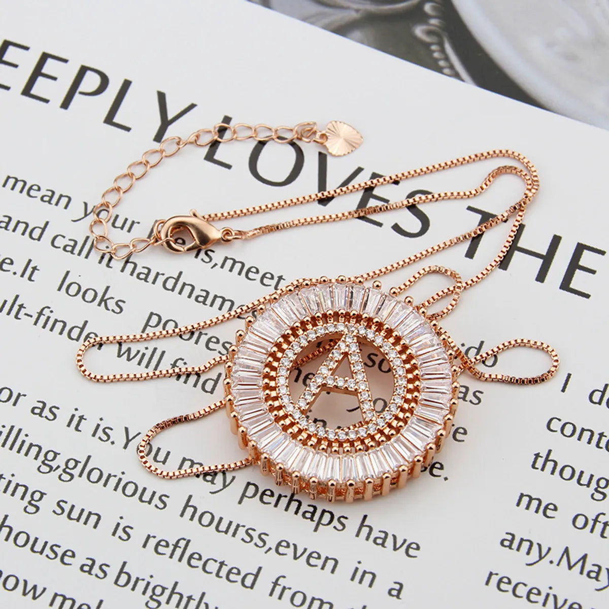 Necklaces For Fringe Fun-Rose Gold 26 English Alphabet Necklace