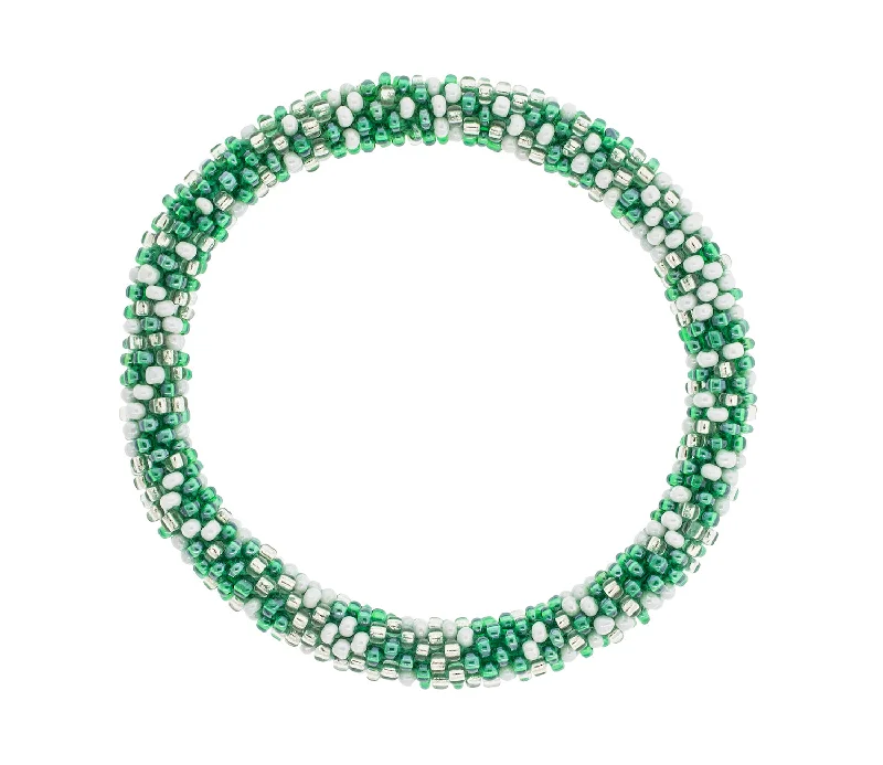 Bracelets With Fossil Drops-Game Day Roll-On® Bracelet <br> Green & White Speckled