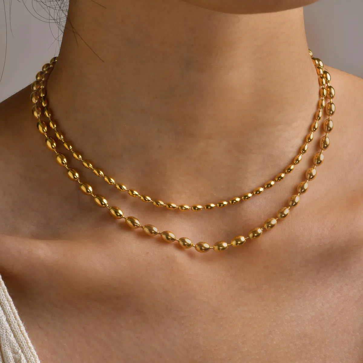 Best Still Necklaces-Ig Style Simple Style Solid Color Stainless Steel Plating 18k Gold Plated Necklace