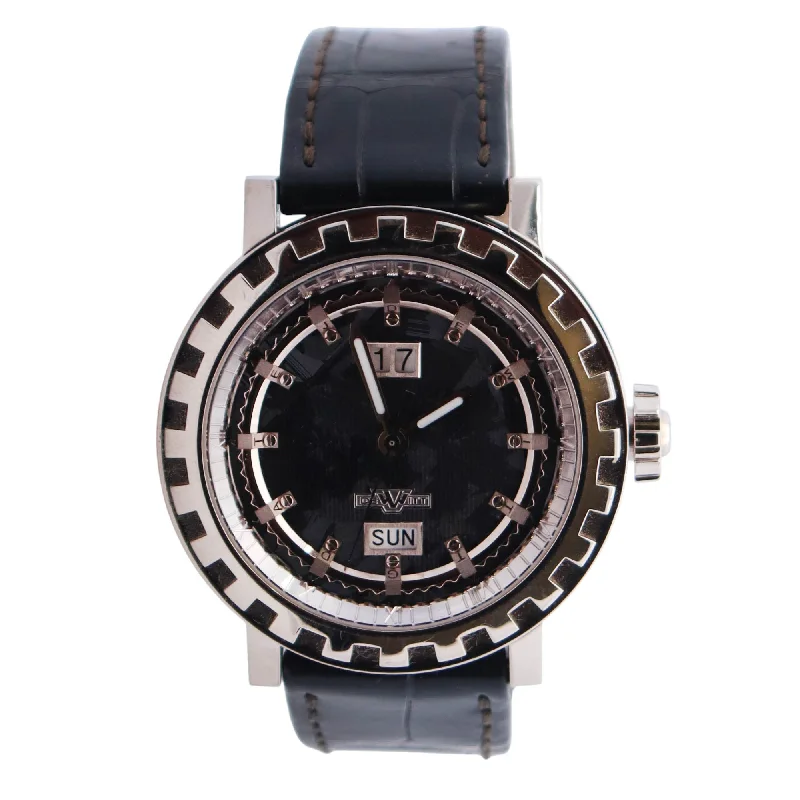 Watches For Full Wrists-Watches For Small Arms-DeWitt Academia 42mm Black Dial Watch Ref# AC.1601.48.M623