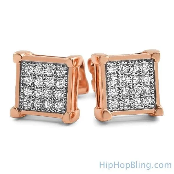 Earrings For Misty Wear-Box CZ Micro Pave Rose Gold Bling Bling Earrings