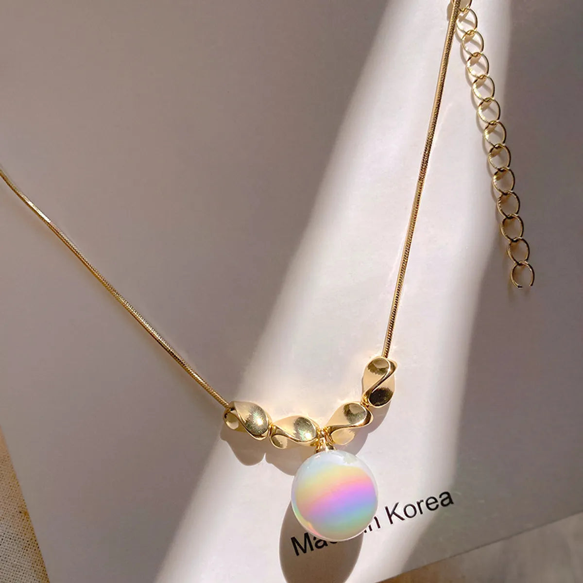 Necklaces Look Rules-Simple Style Geometric Copper Plating Inlay Artificial Pearls Gold Plated Necklace