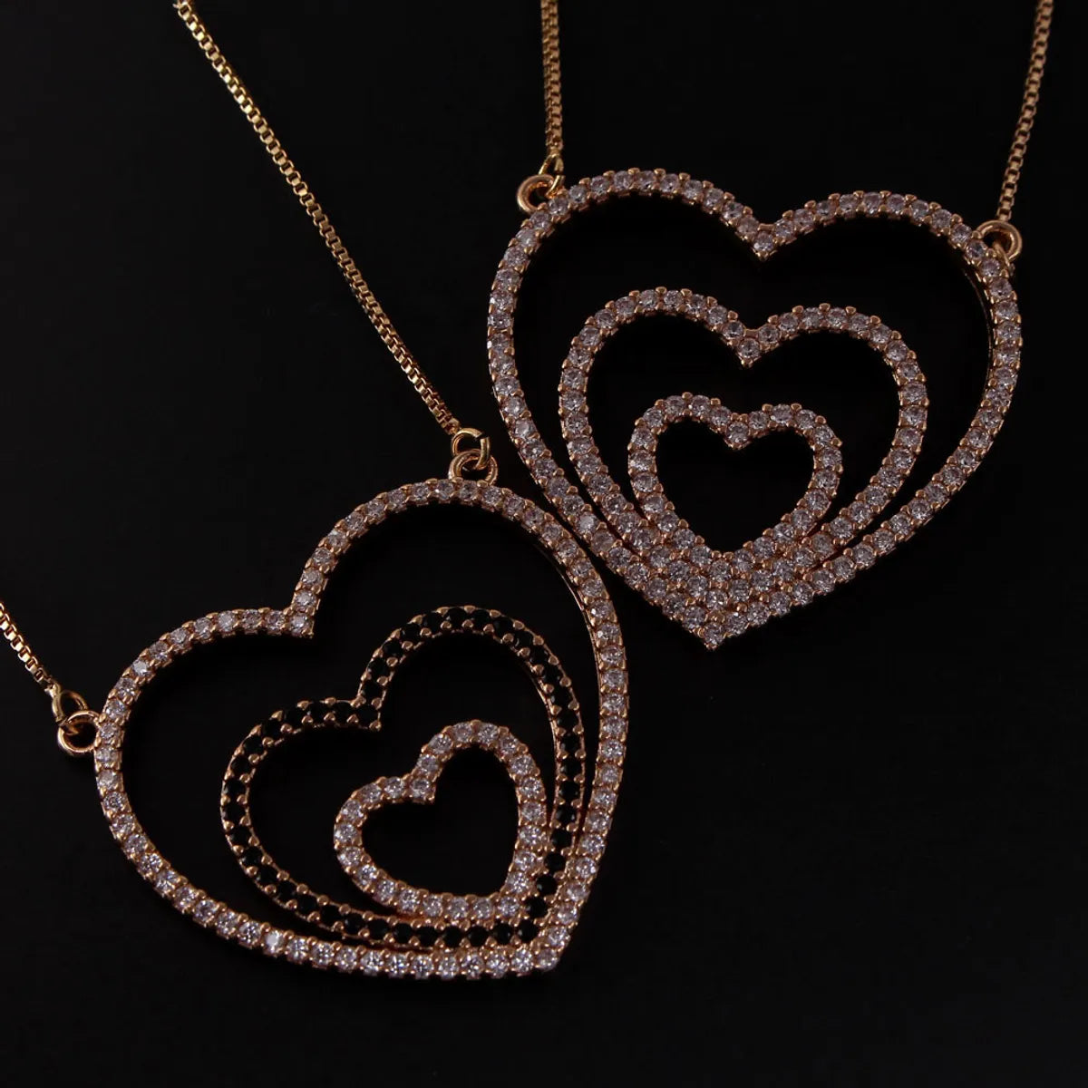 Necklaces For Thick Days-Ig Style Sweet Simple Style Heart Shape Copper Gold Plated Zircon Pendant Necklace In Bulk