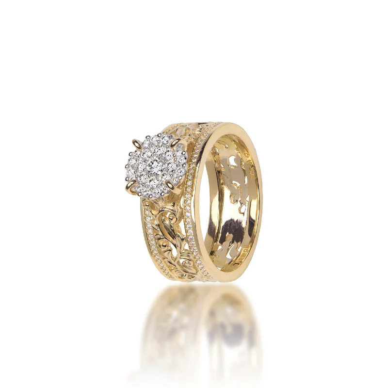 Rings Grip Insights-Living Heirloom Engagement Ring in Gold with Diamonds - 7mm