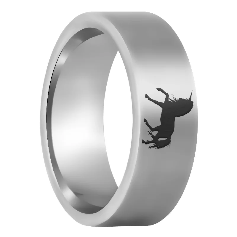 Rings For Sun-Kissed Skin-Unicorn Tungsten Men's Wedding Band