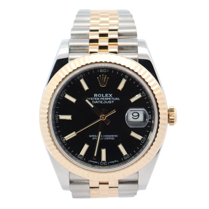 Grand Watches For Presence-Large Watches For Presence-Rolex Datejust 41mm Black Dial Watch Ref# 126333