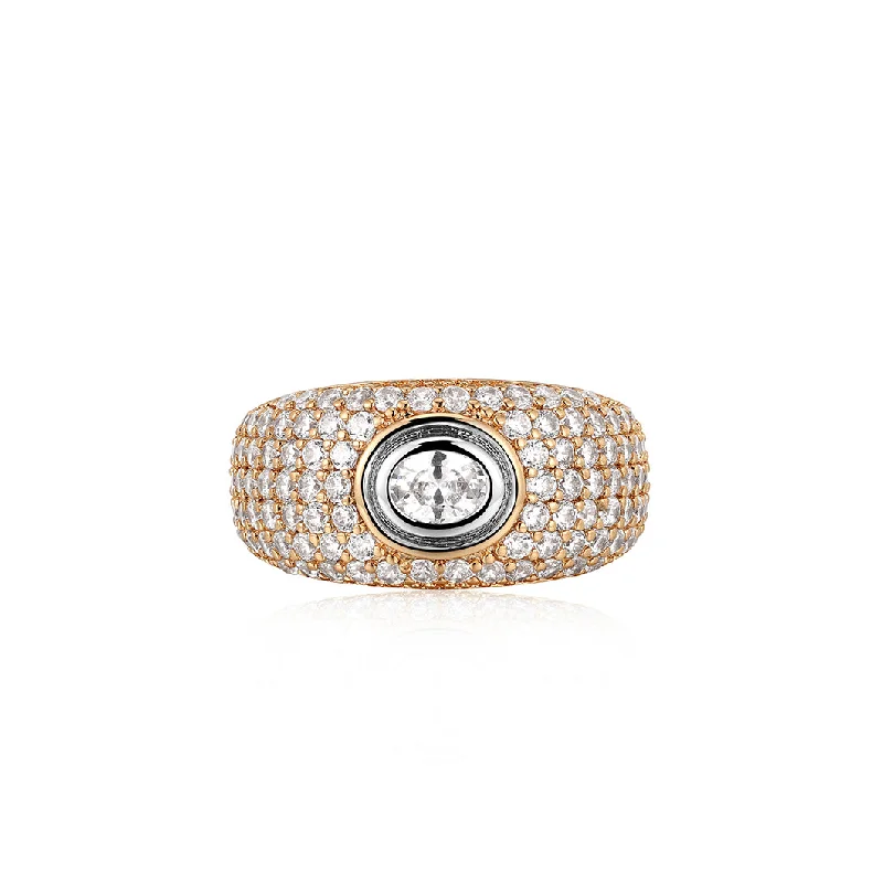 Rings For Golden Sunsets-Rocksbox Exclusive Pave Jewelle Ring in Mixed Metal