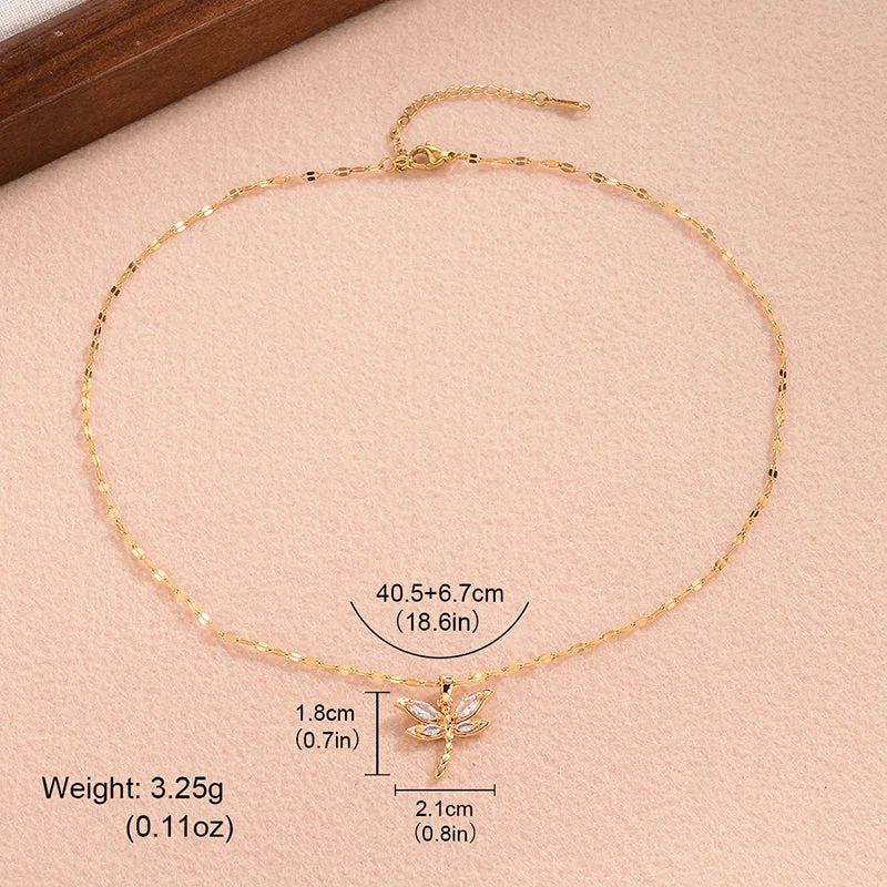 Necklaces For Lunch Glow-Elegant Cute Sweet Square Copper 18k Gold Plated Zircon Pendant Necklace In Bulk