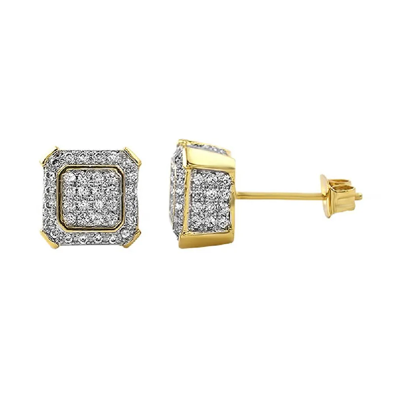 Neat Earrings For Sleek-Gold Ballers CZ Hip Hop Earrings