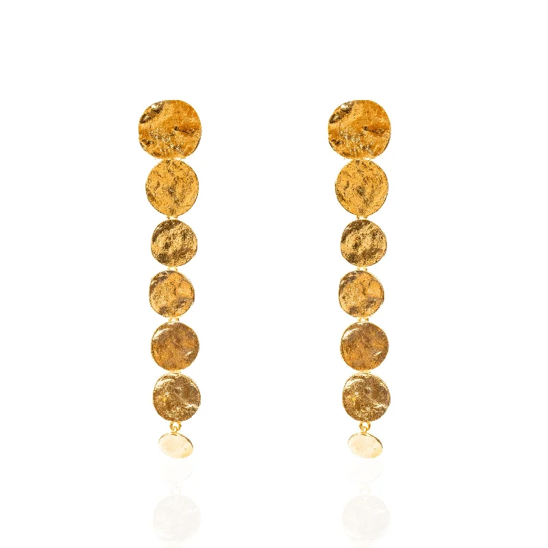 Earrings With Moon Shapes-Diana Dangles - Gold