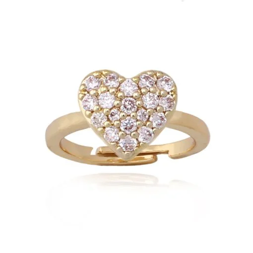 Rings For Frosty Evenings-Baby CZ Heart Ring