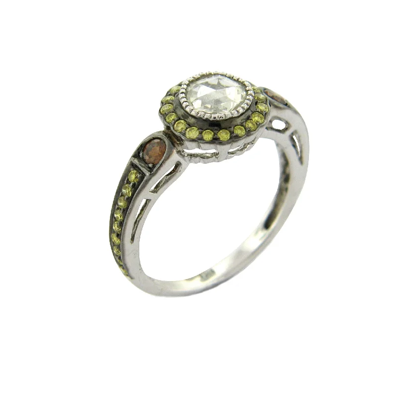 Rings For Grippy Feel-True Romance Green and Burnt Orange Diamond Ring