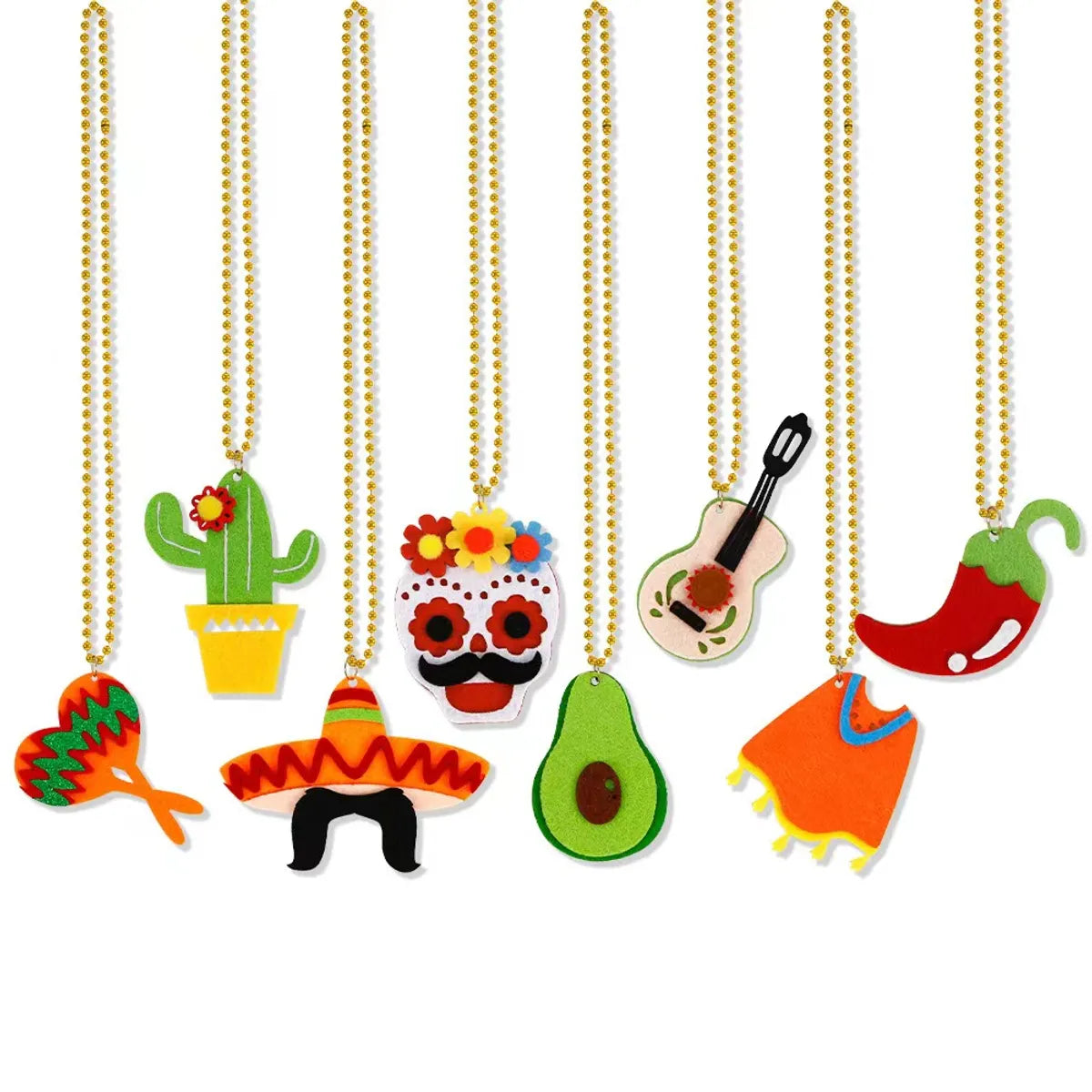 Necklaces For Mix Tones-Casual Cute Simple Style Fruit Plastic Beaded Mexican Independence Day Unisex Pendant Necklace