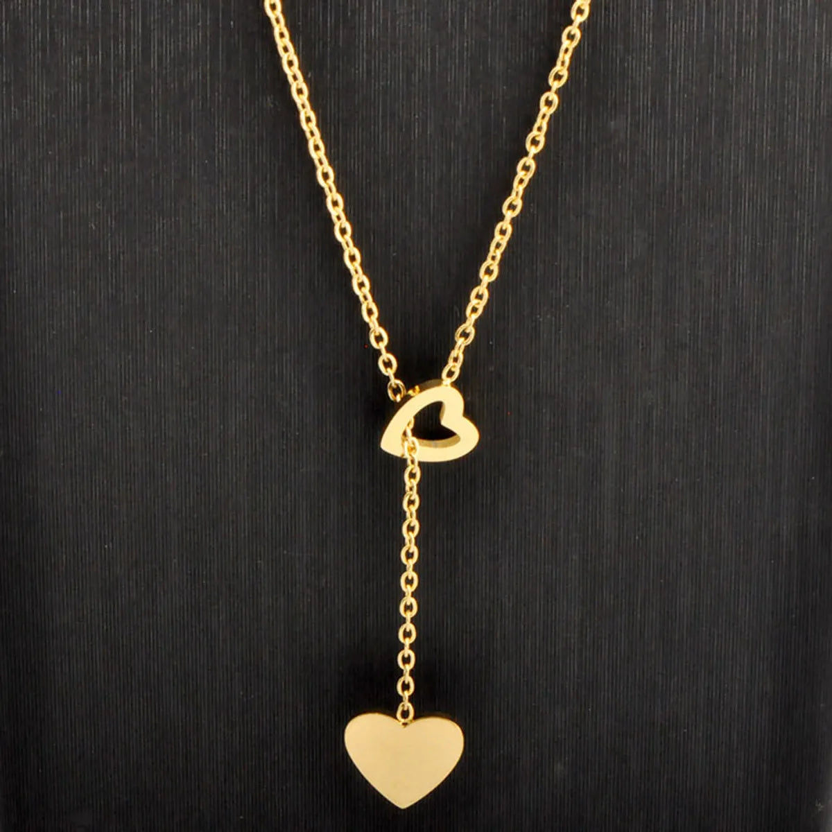 Necklaces Grade Hints-Titanium Steel Vintage Style Heart Shape Plating Pendant Necklace