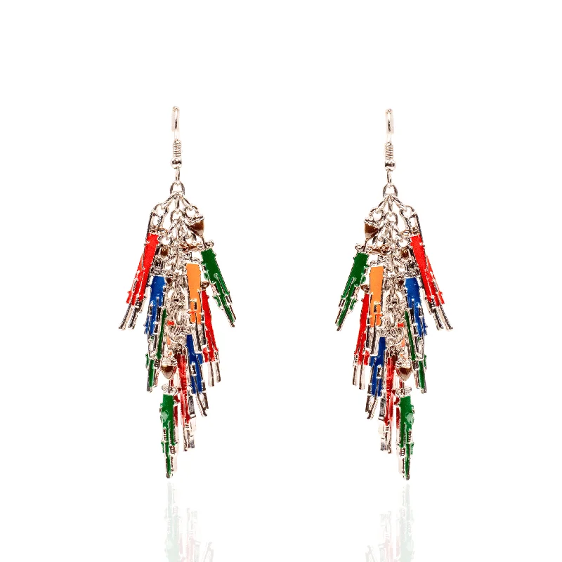 Max Beam Earrings-Maasai Sherrie Dangles - Silver