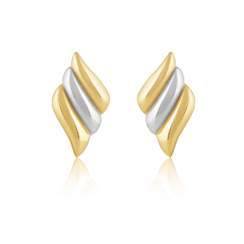 Earrings For Fine Strands-Heather Two Tone Statement Earirng