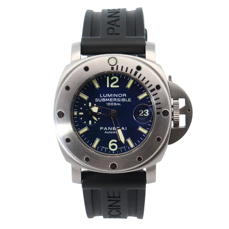 Watches For Coat Flair-Watches For Suit Pairings-Panerai Luminor 44mm Blue Dial Watch Ref# PAM00087