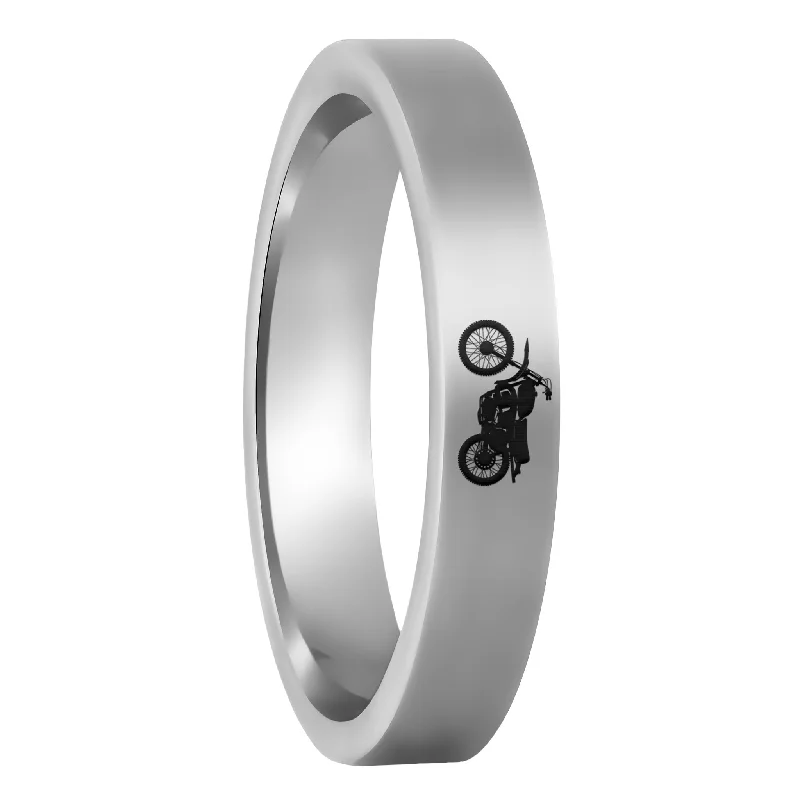 Rings Slip Resistance-Dirt Bike Tungsten Women's Wedding Band